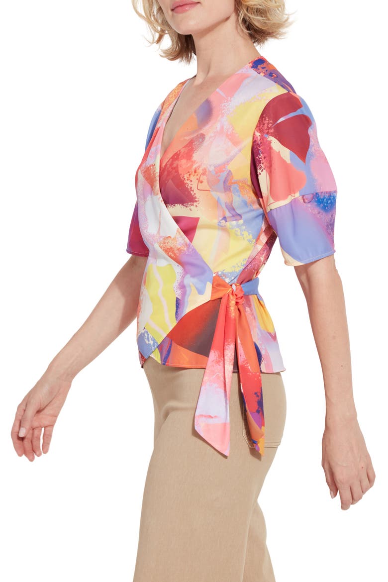 Juno Front Tie Wrap Top, Alternate, color, ZESTY SHADES