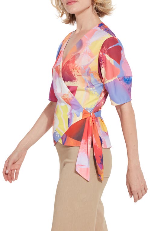 Lyssé Juno Front Tie Wrap Top In Zesty Shades