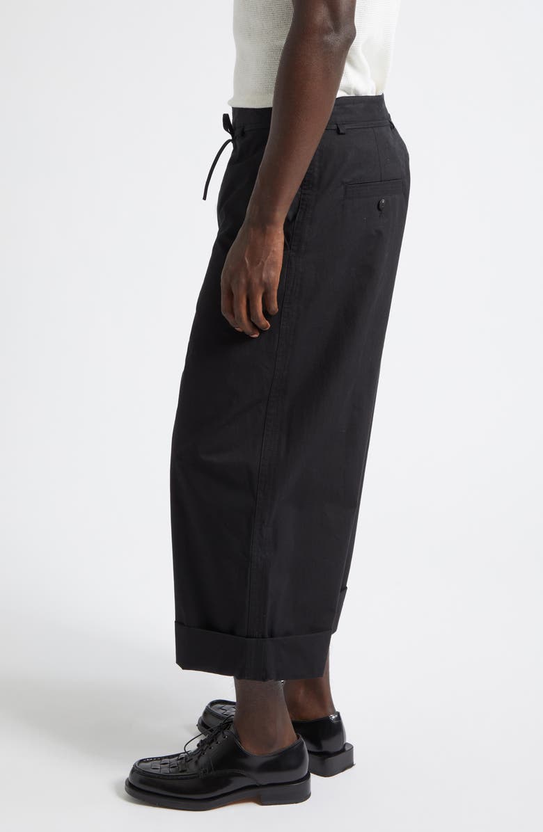 Jacquemus Le Pantalon Marin Belted Cotton Poplin Wide Leg Pants, Alternate, color, Black 990