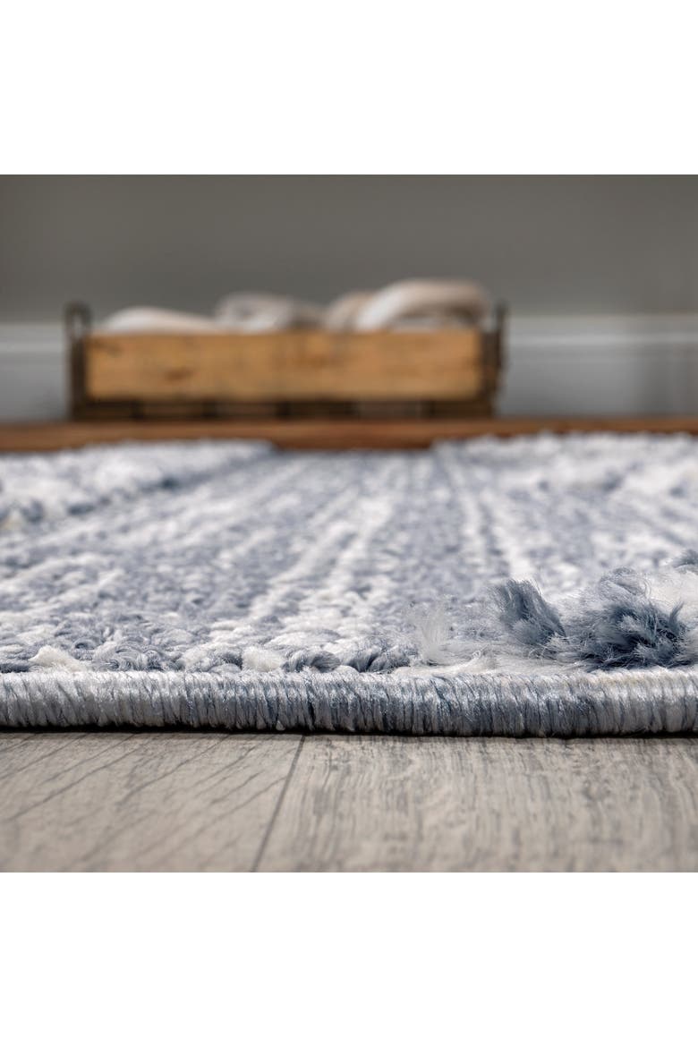 Sofie Moroccan Trellis High-Low Area Rug, Alternate, color, Gray/Cream