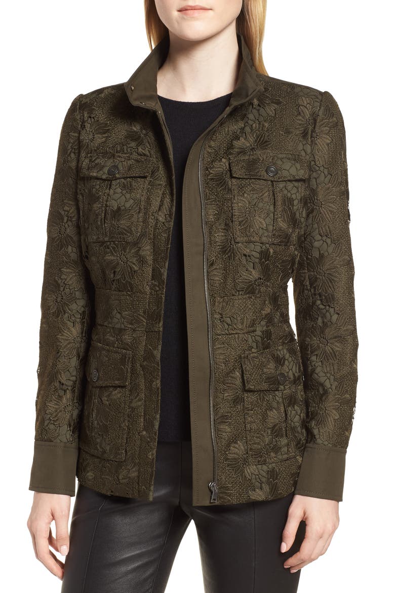 Lace Surplus Jacket, Main, color, OLIVE PEAT LEONA LACE