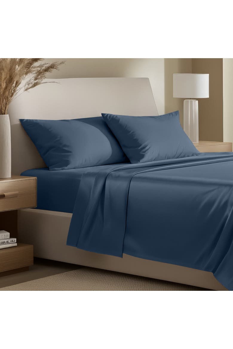 400 Thread Count Organic Cotton Sateen Sheet Set, Alternate, color, Bering Sea