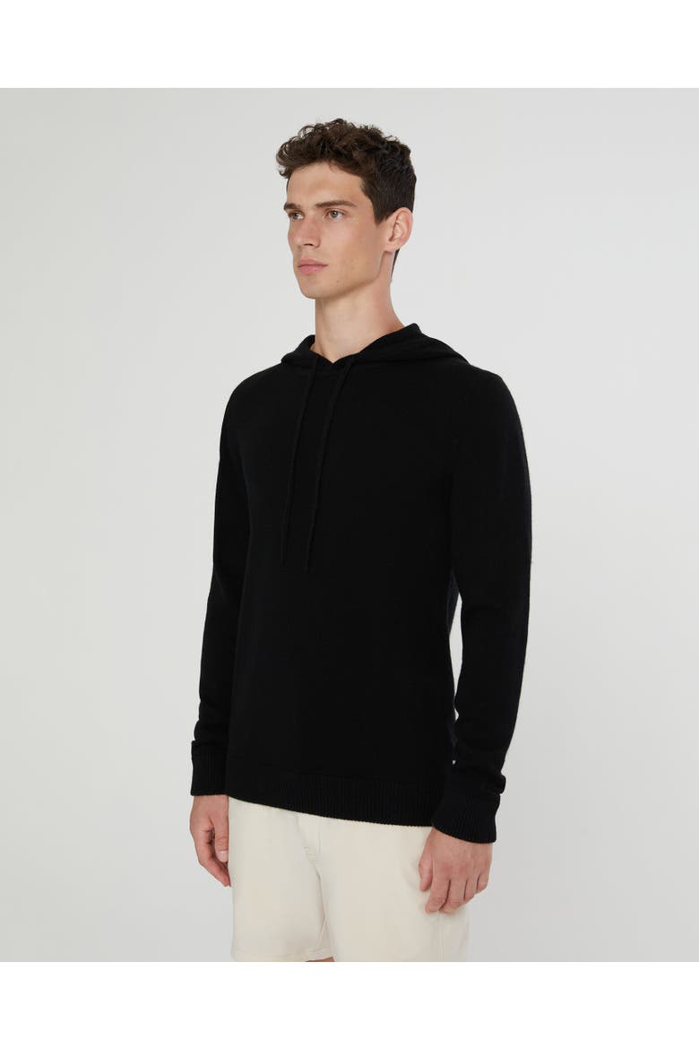 100% Cashmere Hooded Pullover, Main, color, BLACK