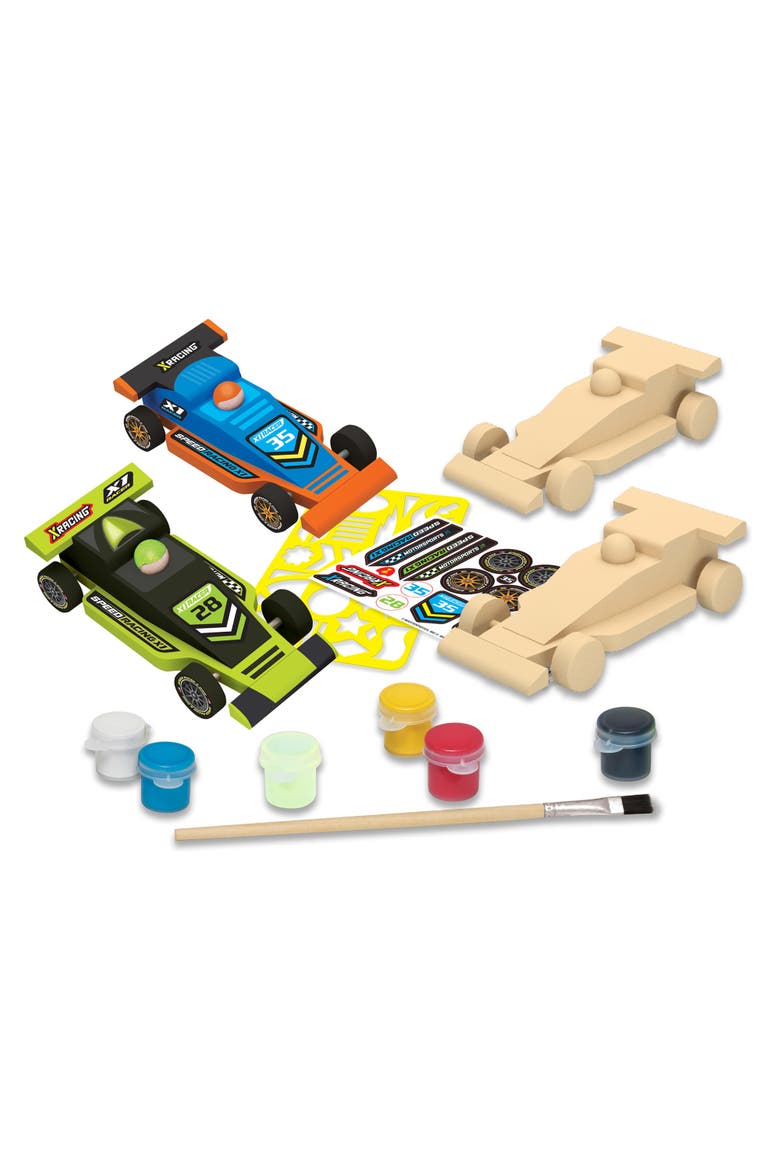 Double Racers Wood Craft & Paint Kit, Alternate, color, Multicolor