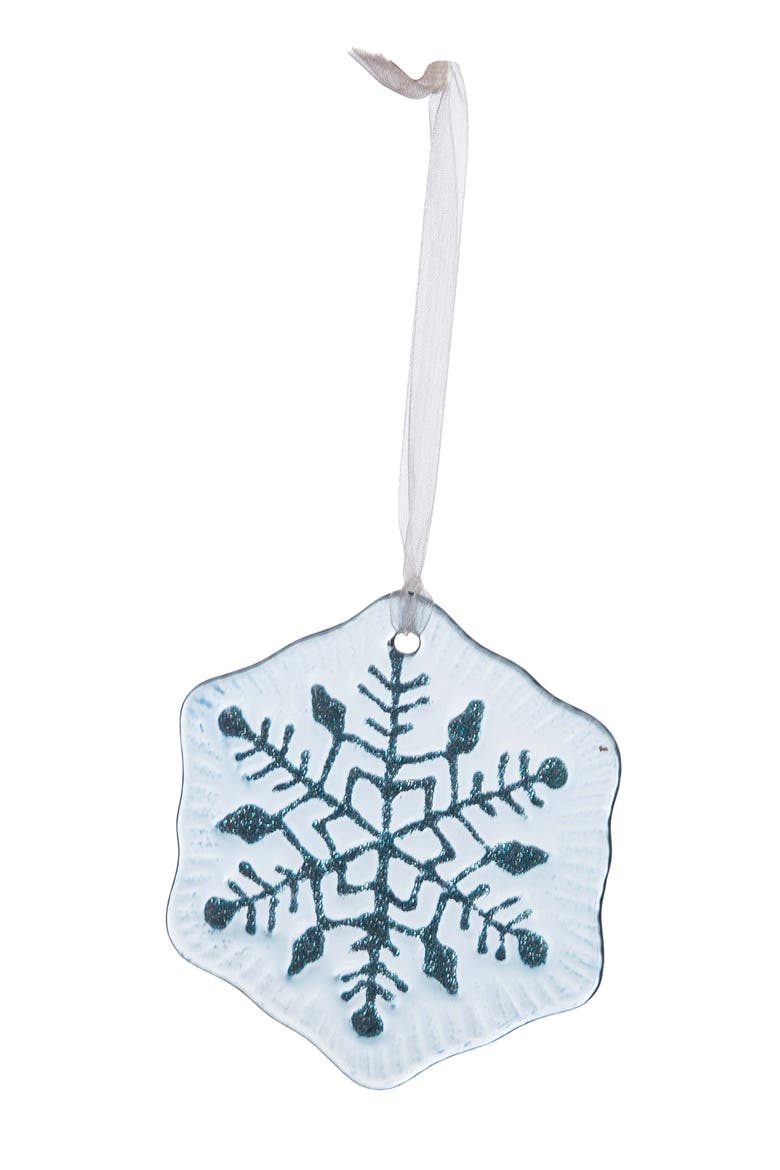 Icy Snowflake Glass Christmas Tree Ornament Assortment of 3, Alternate, color, Clear