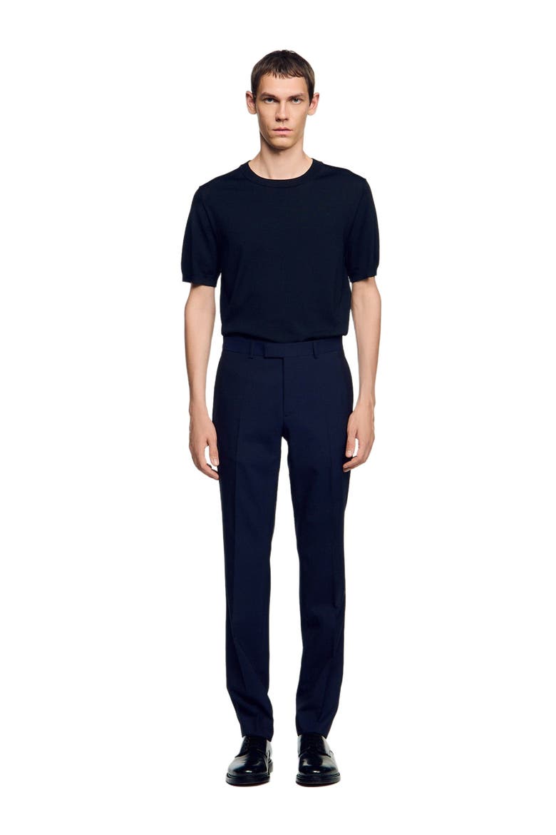 Suit Trousers In Wool, Main, color, Navy blue