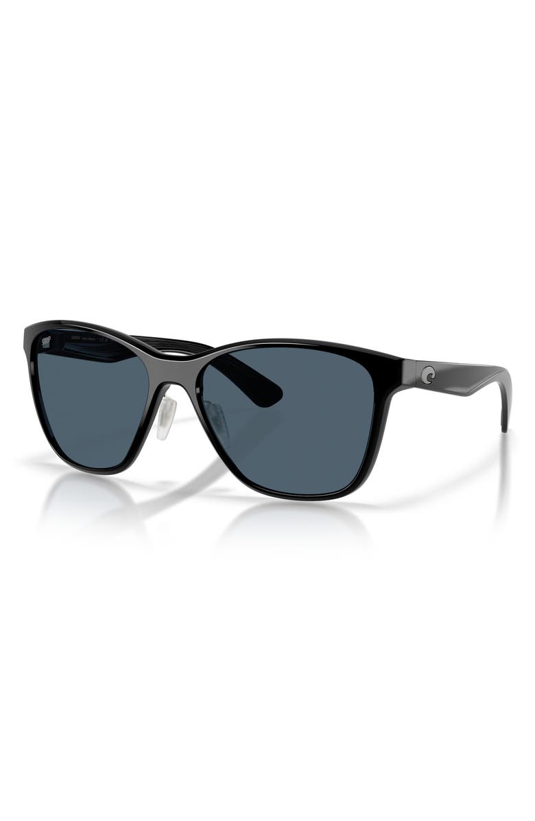 Costa Del Mar Luna Nueva 57mm Polarized Butterfly Sunglasses, Alternate, color, Black / Gray