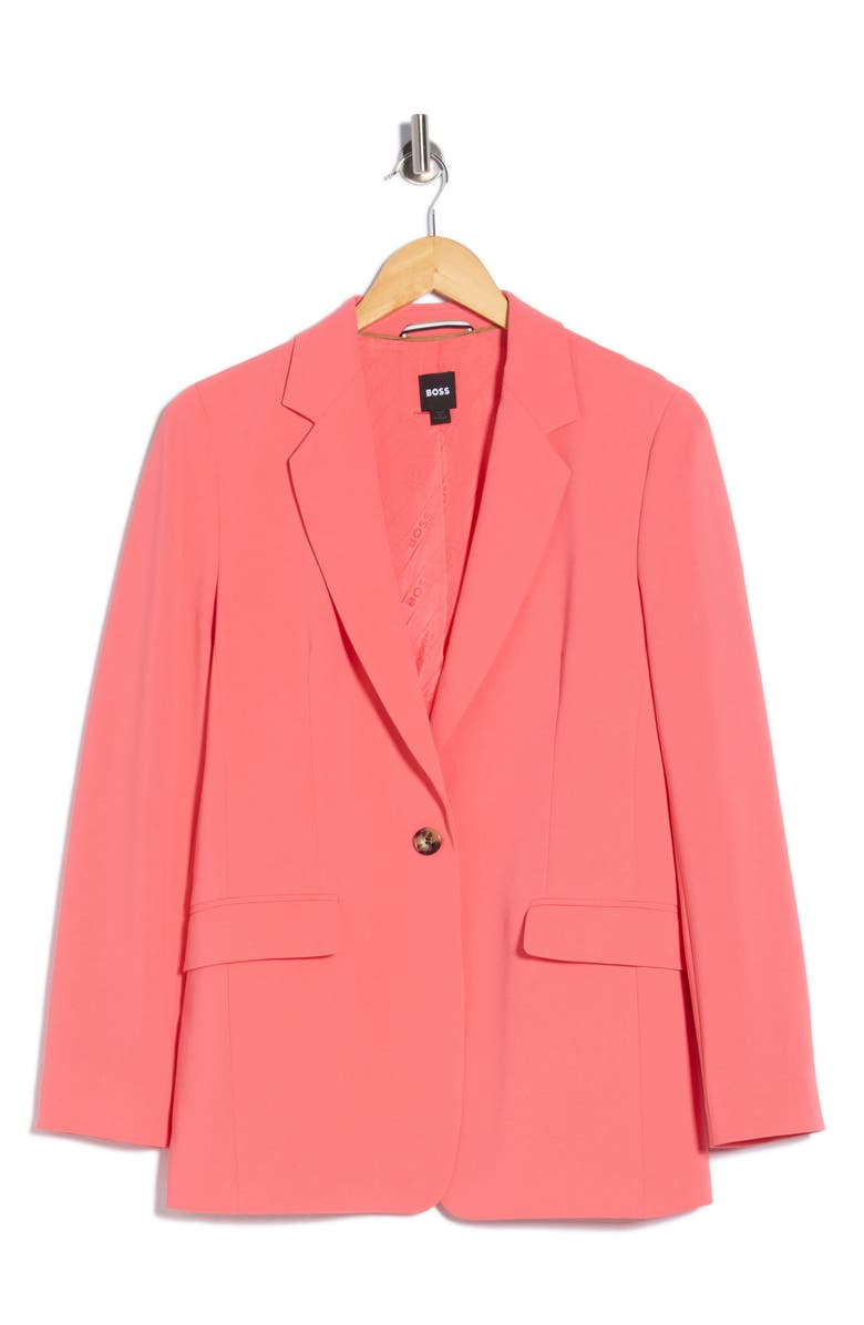 BOSS Jocaluah One-Button Blazer, Main, color, Dark Pink
