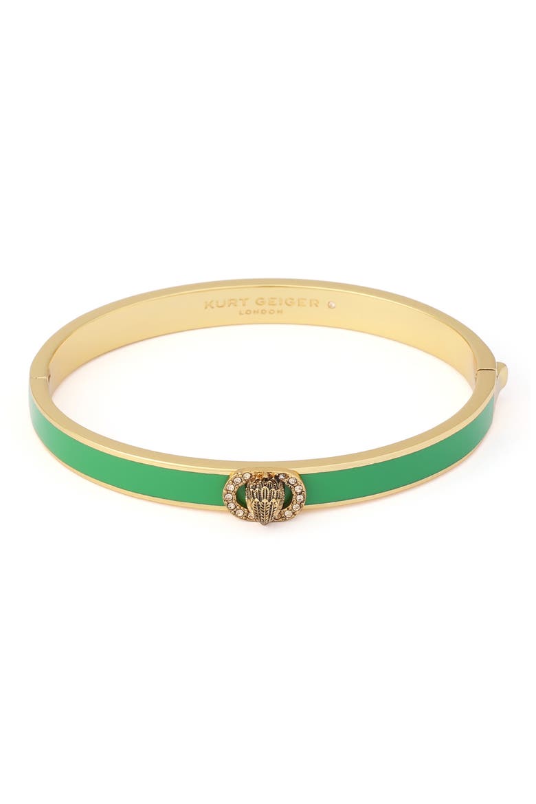 Chelsea Enamel Hinged Bangle, Main, color, GREEN