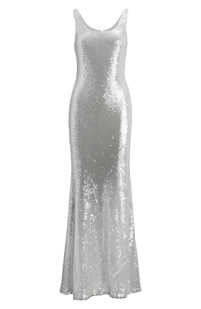 Lauren Ralph Lauren Sequin Column Gown, Alternate, color, Aqua Pearl