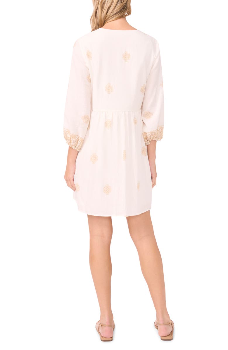 Vince Camuto Floral Brocade Shift Minidress, Alternate, color, Camel