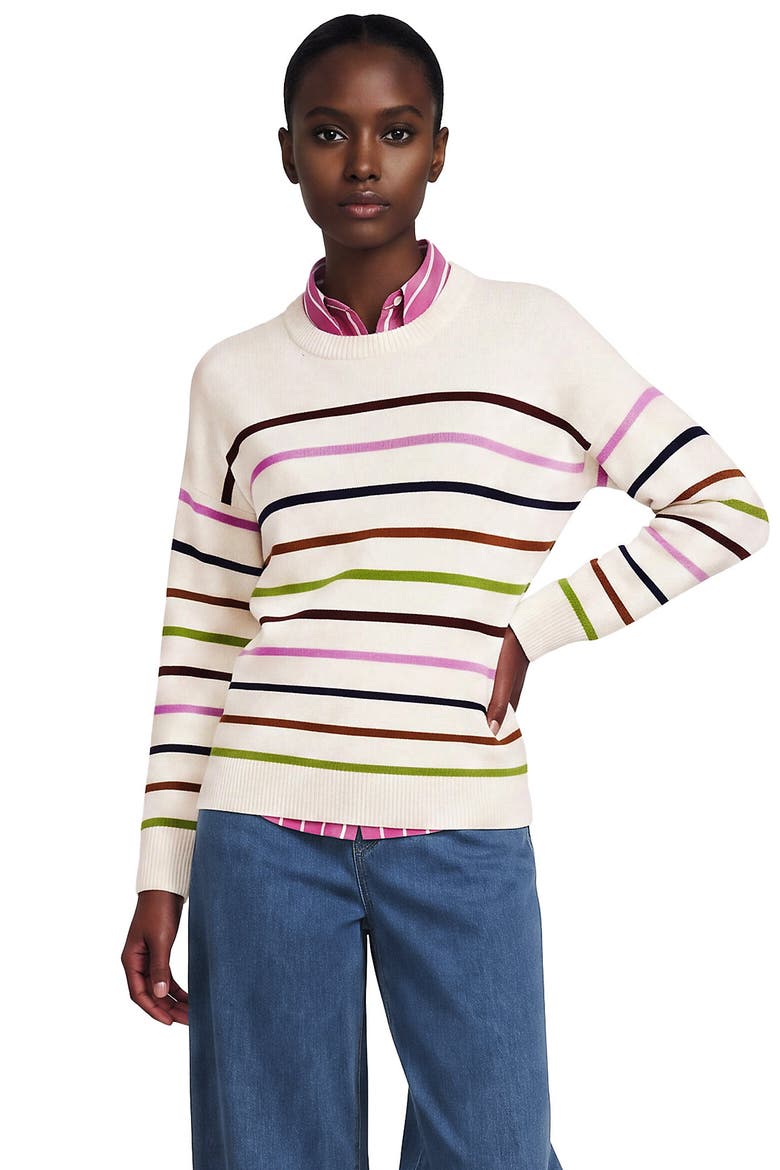Tall Drifter Crew Neck Sweater, Alternate, color, Fresh Ivory Multi Stripe