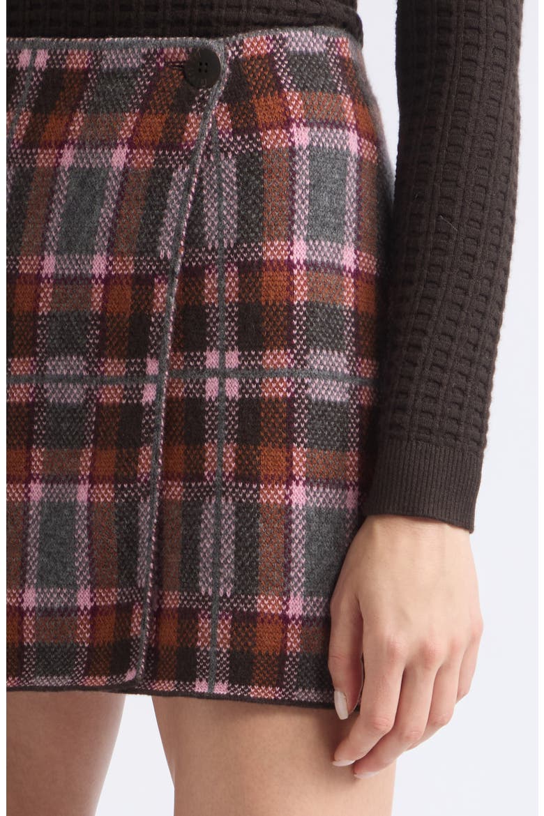 Tartan Wool & Cashmere Miniskirt, Alternate, color, SPRINKLE COMBO