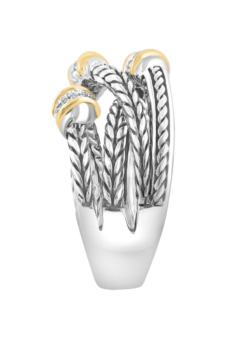 Diamond Two Tone Crossover Ring, Alternate, color, GOLD
