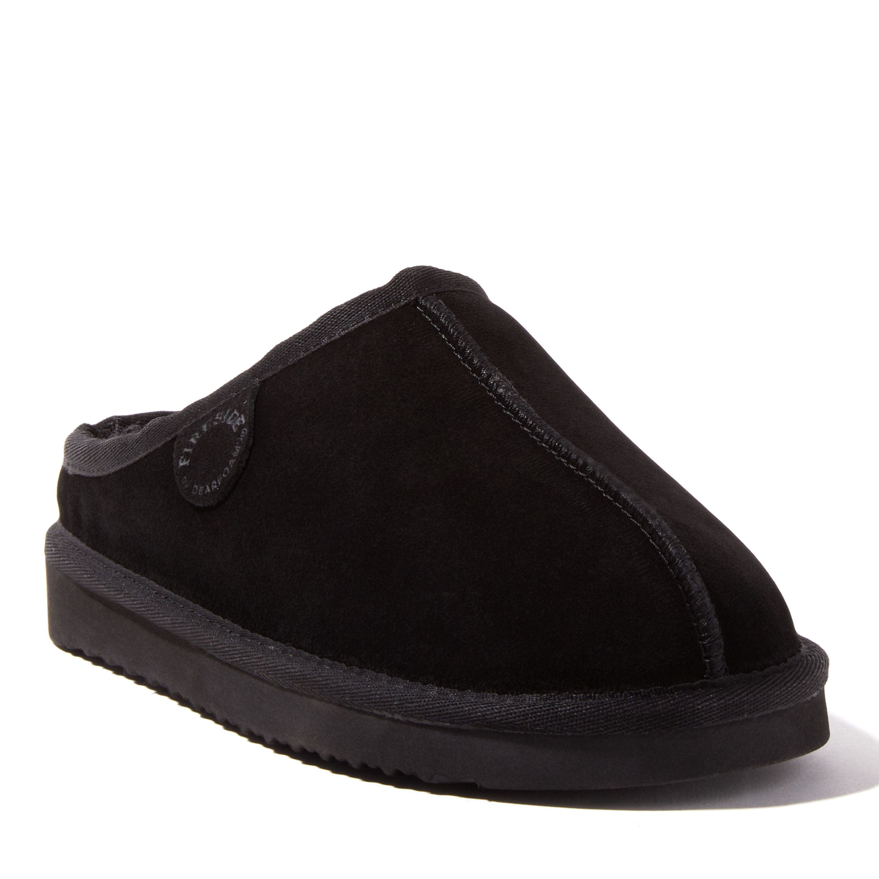 DEARFOAMS Fireside Greta Genuine Shearling Clog Slipper, Main, color, Black