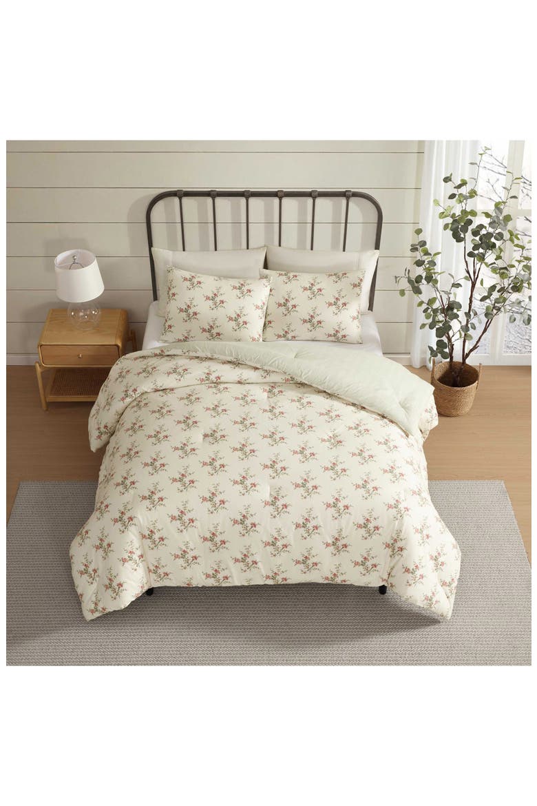 Jessika Flannel Comforter & Sham Set, Alternate, color, LIGHT/ RED