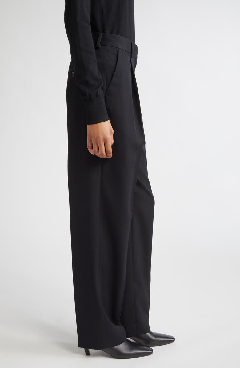 TOTEME Pleated Trousers, Alternate, color, Black