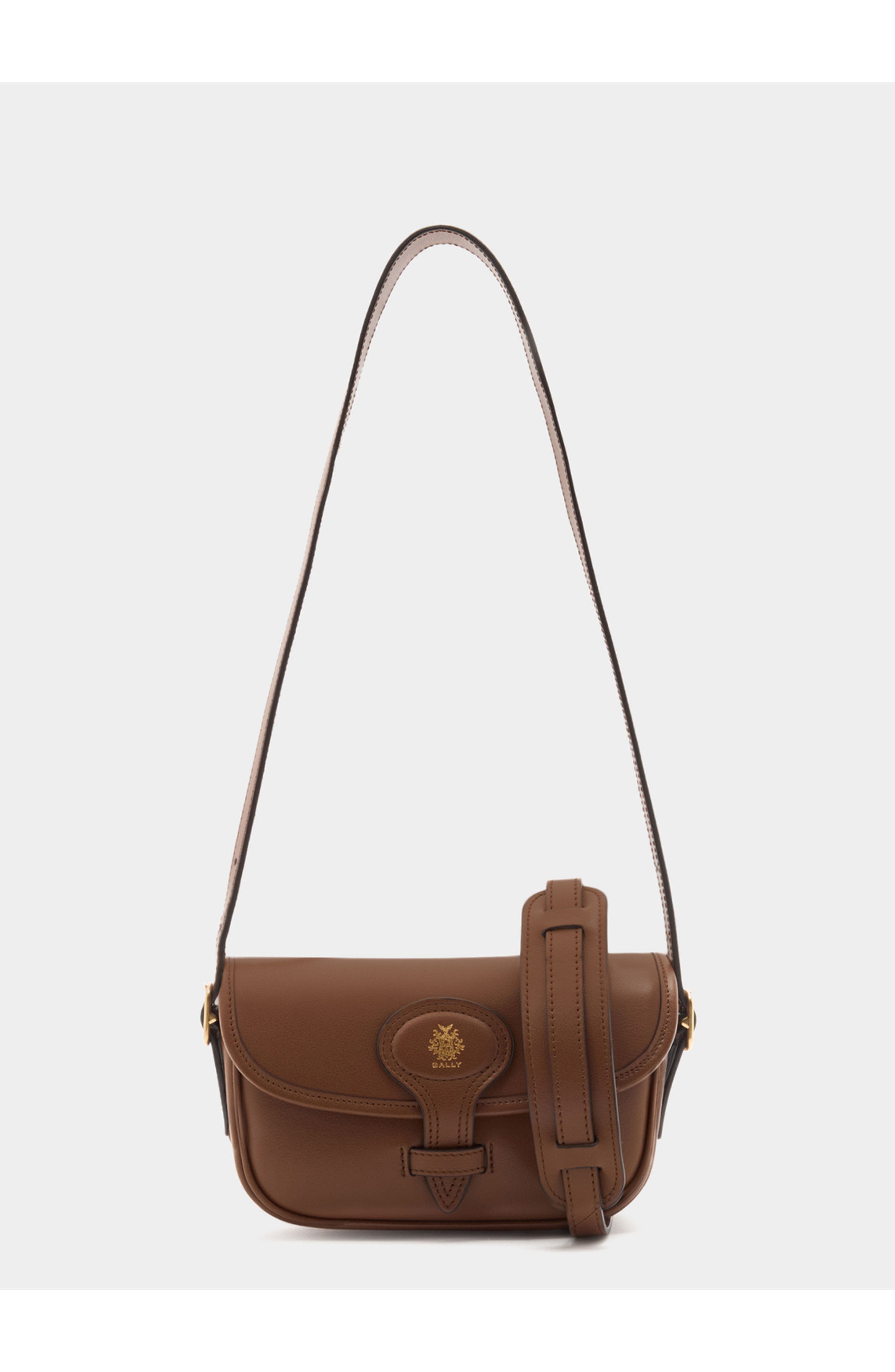 Bally Beckett Minibag in Calf Leather, Main, color, Brown