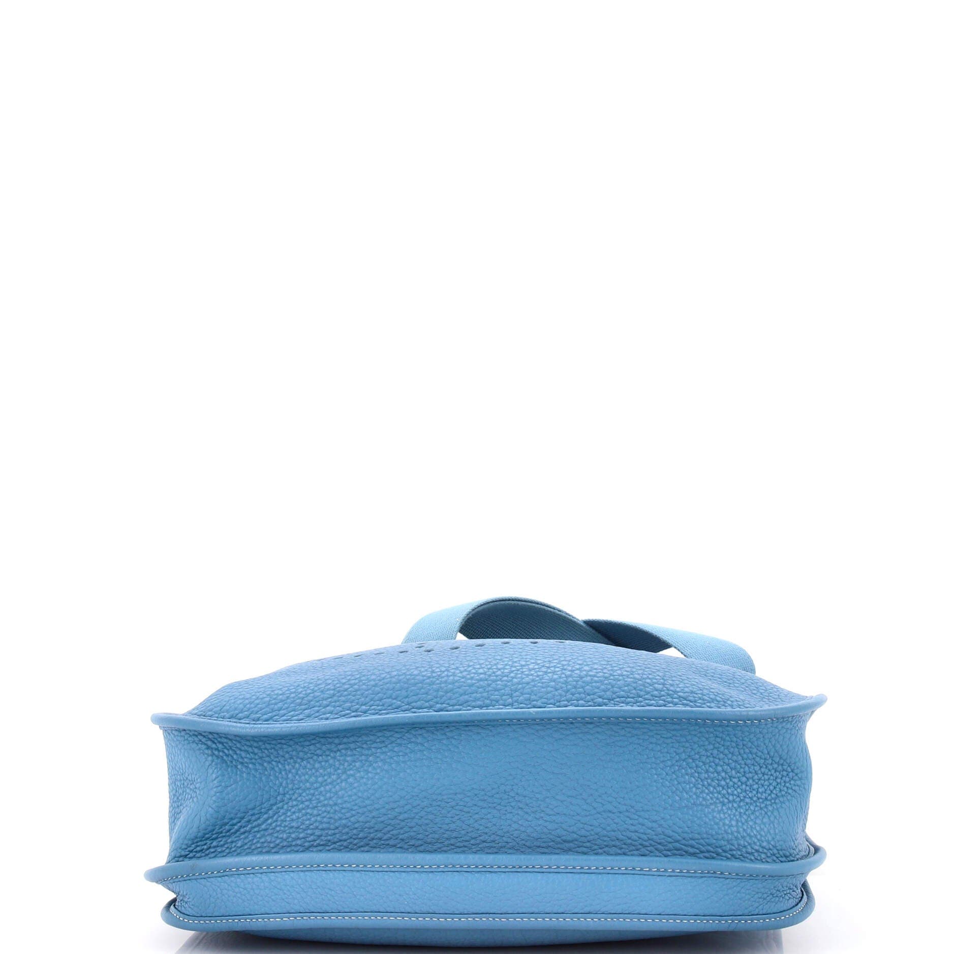 Pre-Owned Hermes Evelyne Bag Gen III Clemence GM, Alternate, color, Bleu Jean