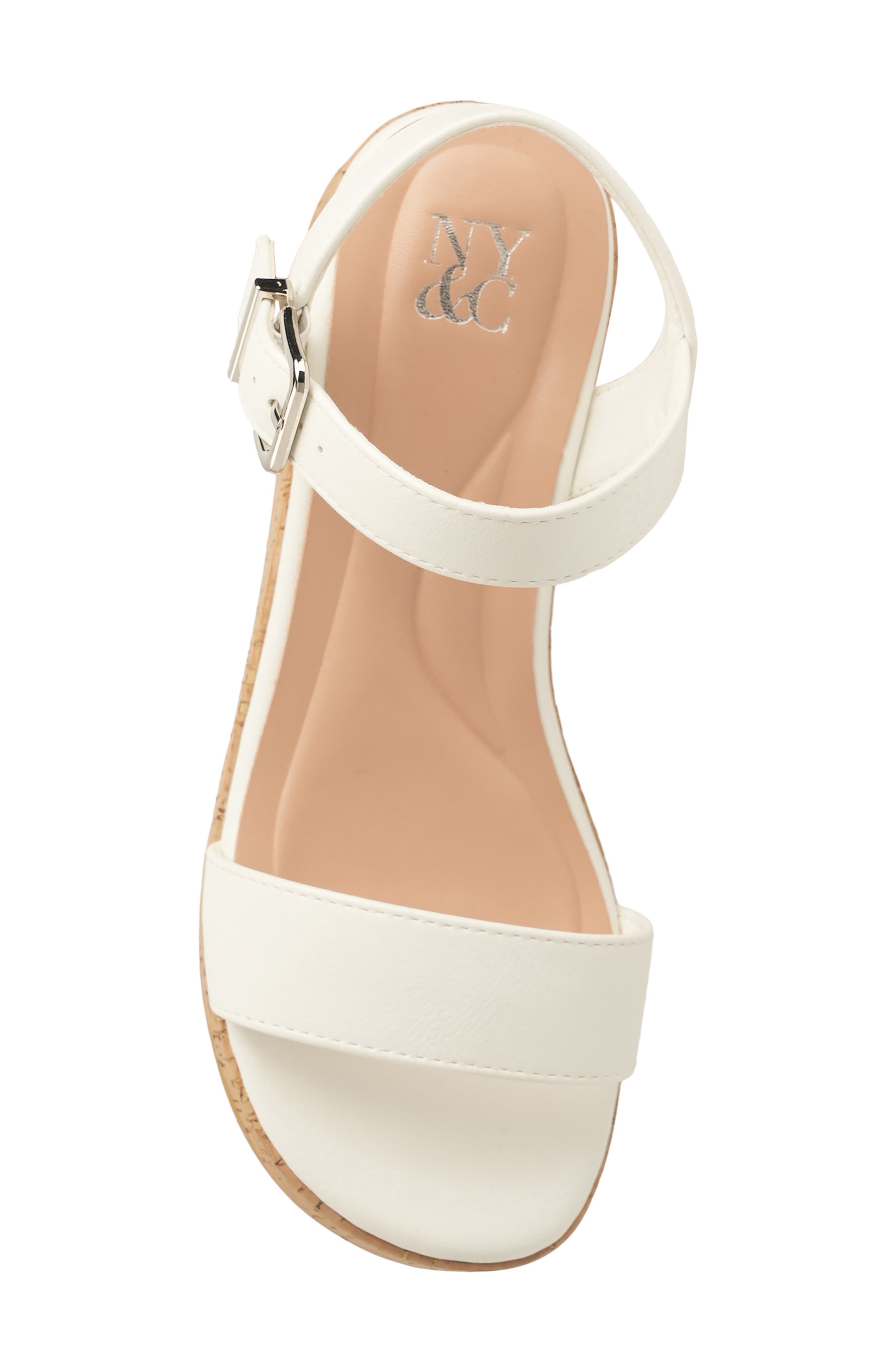 NEW YORK AND COMPANY Halina Platform Wedge Sandal, Alternate, color, White