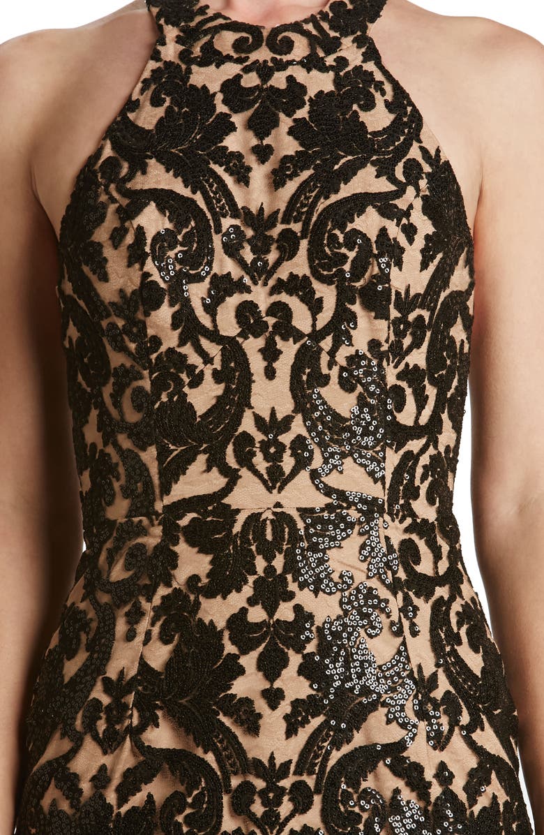 Dress the Population Cassie Sequin Midi Dress, Alternate, color, 