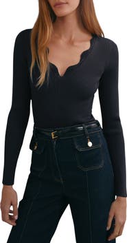 Reiss Lara V-Neck Knit Top