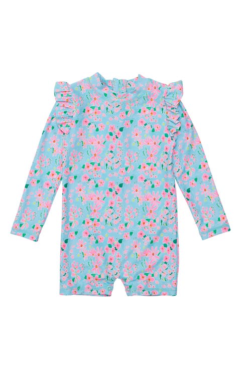 Daisy Chain Long Sleeve One-Piece Rashguard Swimsuit (Baby)