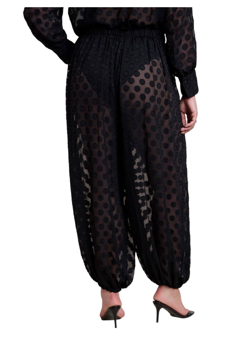 Sheer Polka Dot Balloon Pant (plus), Alternate, color, BLACK ONYX