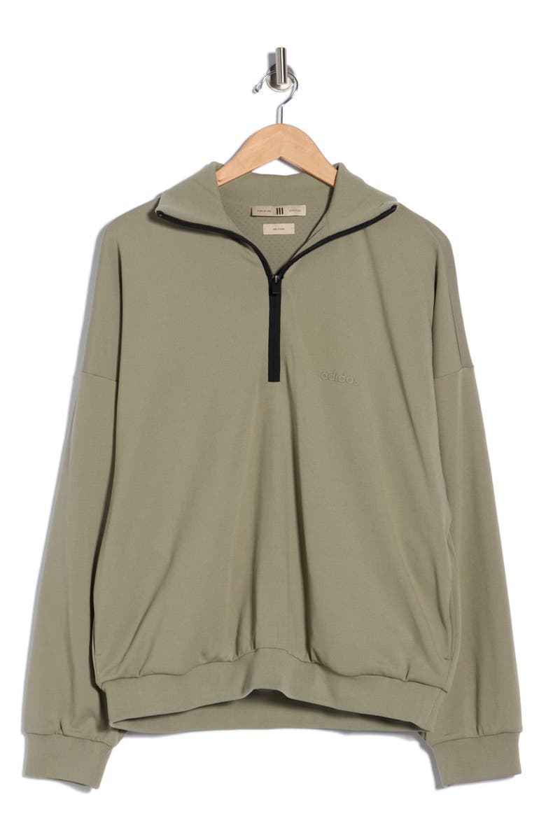 adidas x Fear of God Athletics Tricot Half Zip Sweatshirt, Alternate, color, Clay