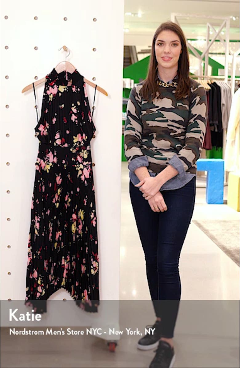 Renzo Floral Pleated Midi Dress, sales video thumbnail