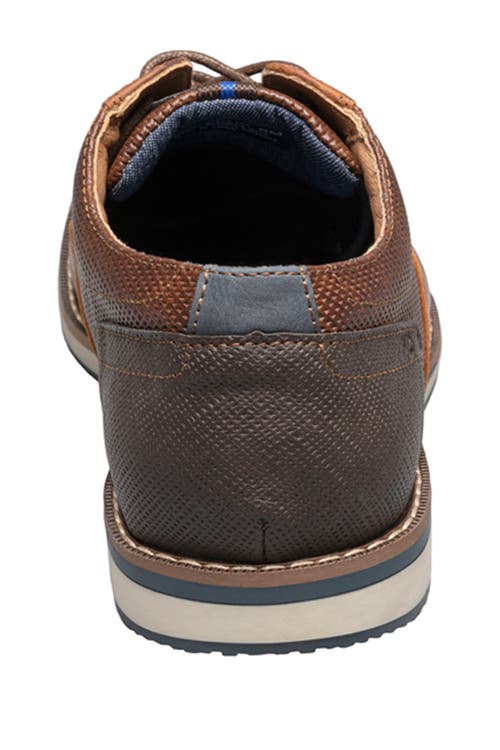 Nunn Bush Circuit Leather Plain Toe Derby In Brandy