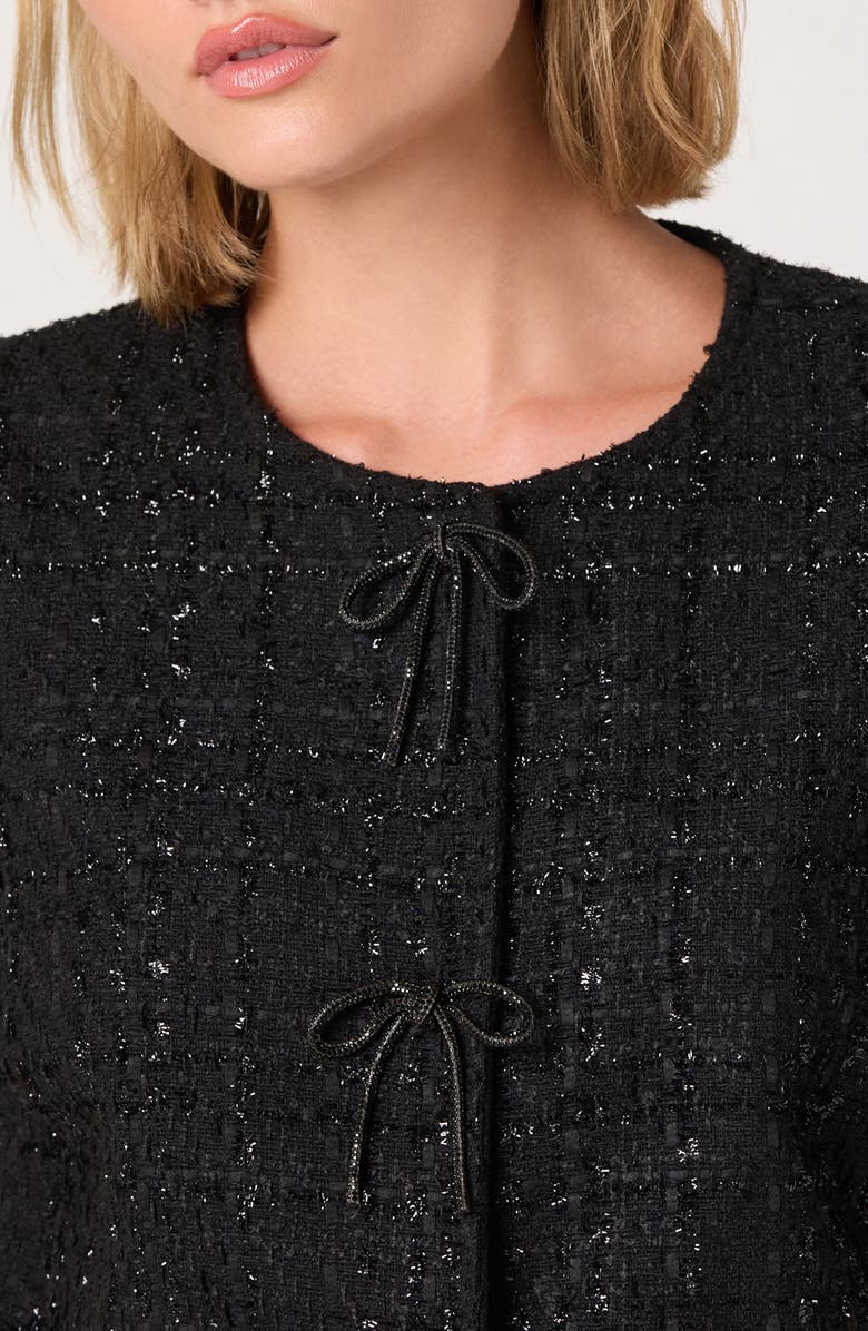 ASTR the Label Puff Sleeve Tweed Jacket, Alternate, color, Black