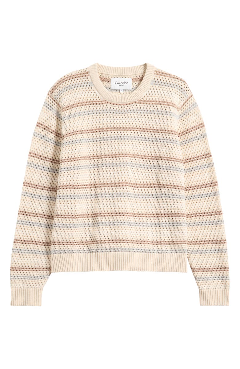 Corridor Stripe Pima Cotton & Linen Sweater, Main, color, Natural