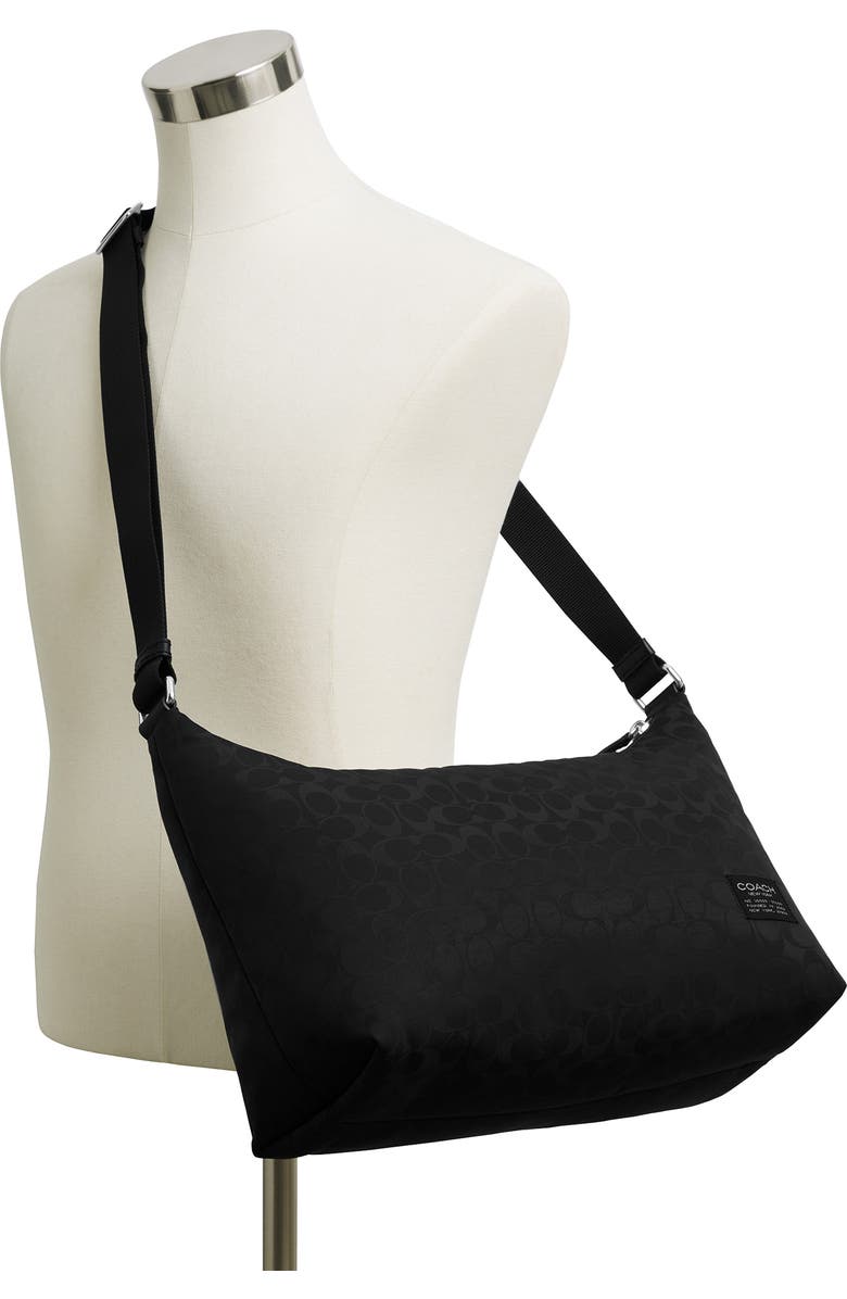 COACH Leo Signature Nylon Crossbody Bag, Alternate, color, Black