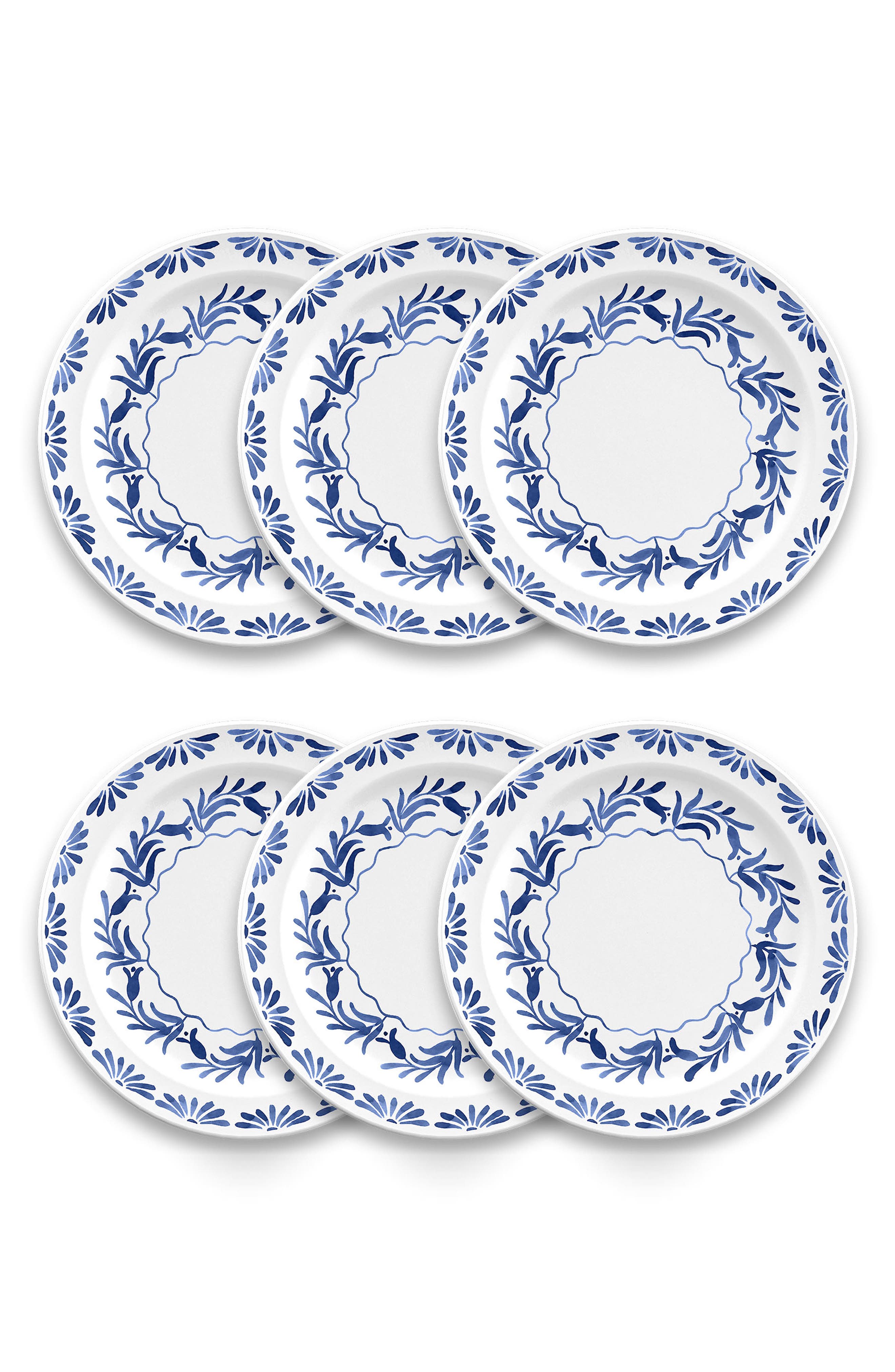TarHong Set of Six Azul Melamine Plates