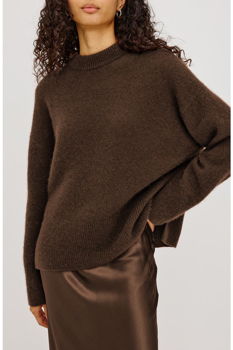 Miranda Cashmere & Silk Sweater, Main, color, CHOCOLATE