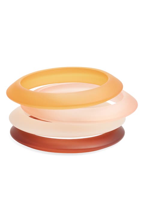 Set of 4 Ombré Resin Bangle Bracelets