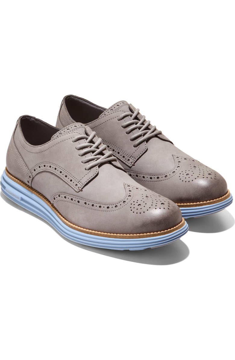 Cole Haan Wingtip Leather Derby Sneaker, Main, color, Ironstone / Forever Blue