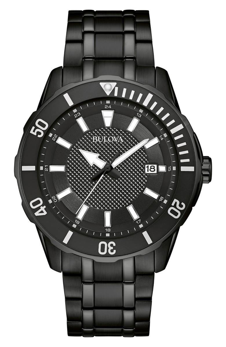BULOVA Bracelet Watch, 43mm, Main, color, Black