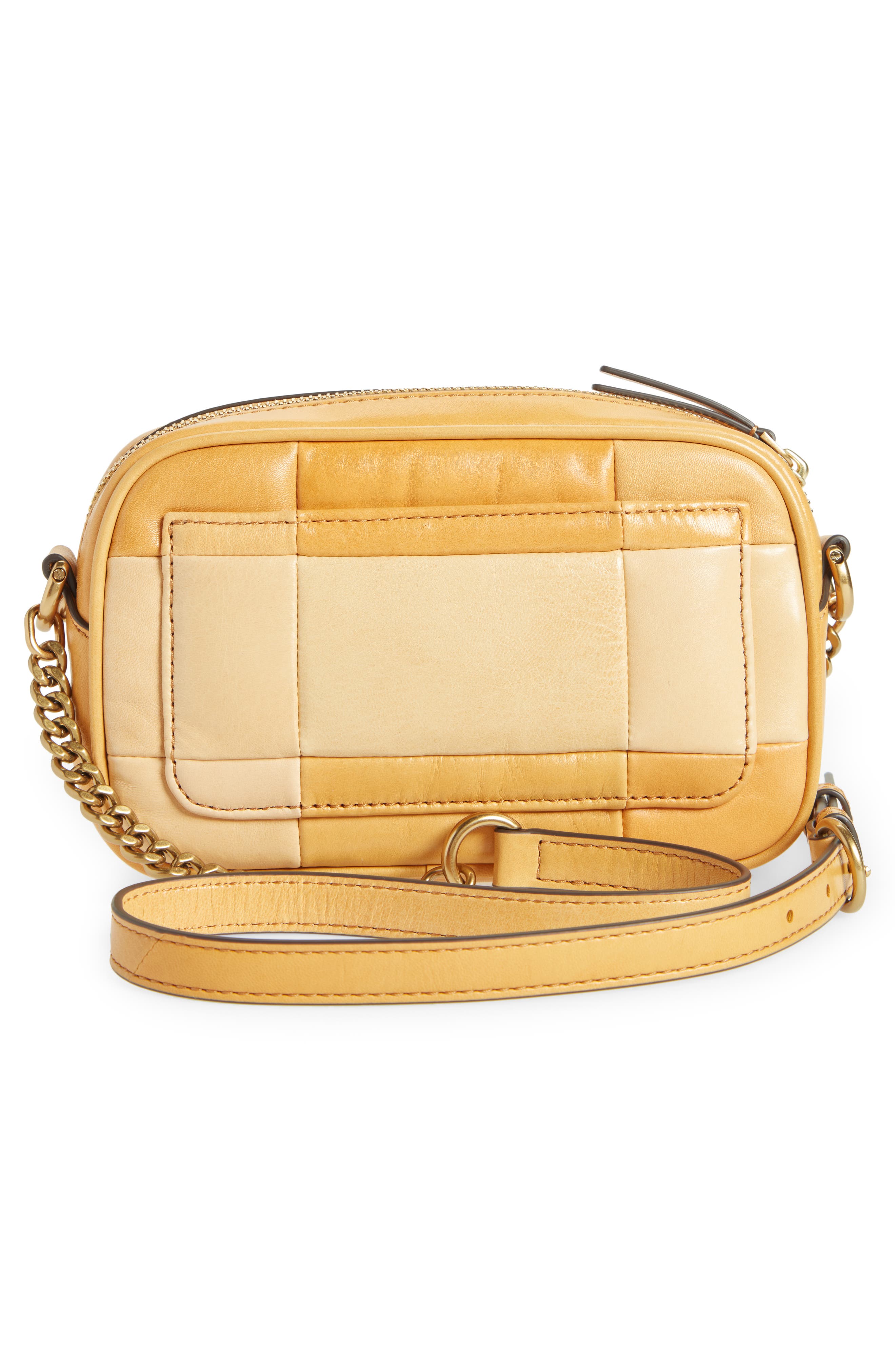 Tory Burch Kira Mini Leather Patchwork Camera Bag, Alternate, color, 