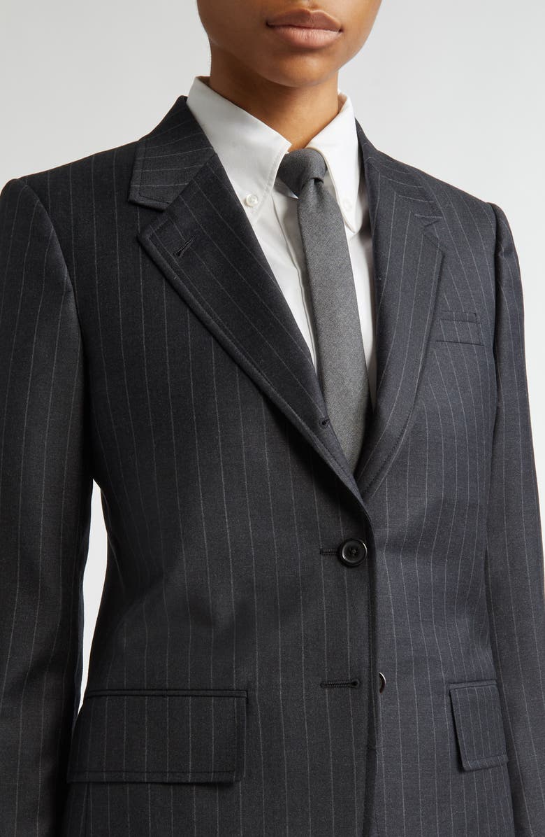 Thom Browne Pinstripe Wool Sport Coat, Alternate, color, Dark Grey