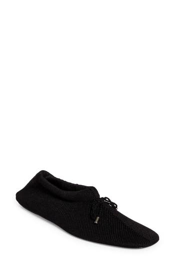 Totême The Gathered Satin Ballet Flats In Black