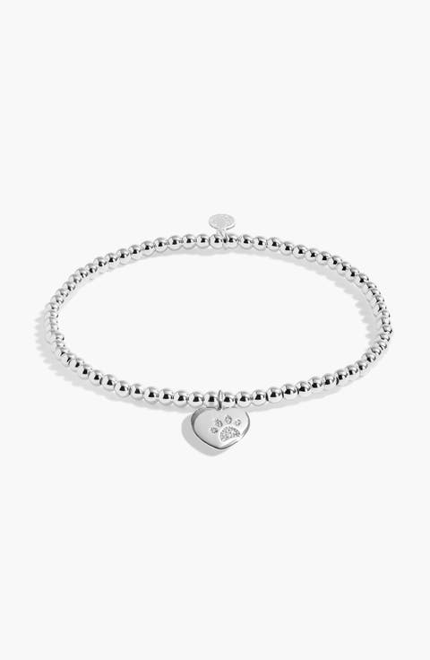 A Little 'Pets Leave Pawprints On Our Hearts' Bracelet In Silver Plating