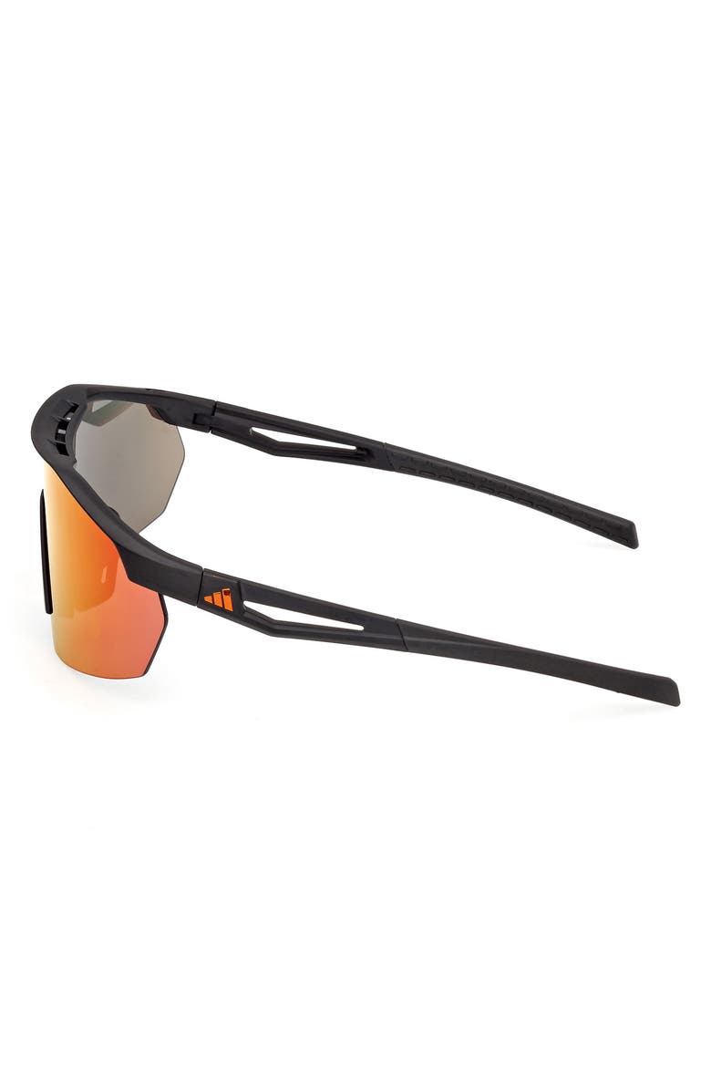 adidas 00mm Shield Sunglasses, Alternate, color, Matte Black / Roviex Mirror