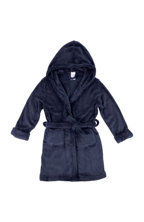 Kids Fleece Hooded Robe, Solid Colors