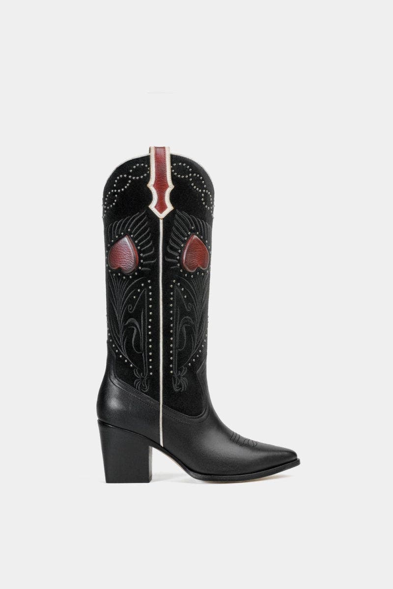 Women's Leather Boots Fiore, Main, color, Black