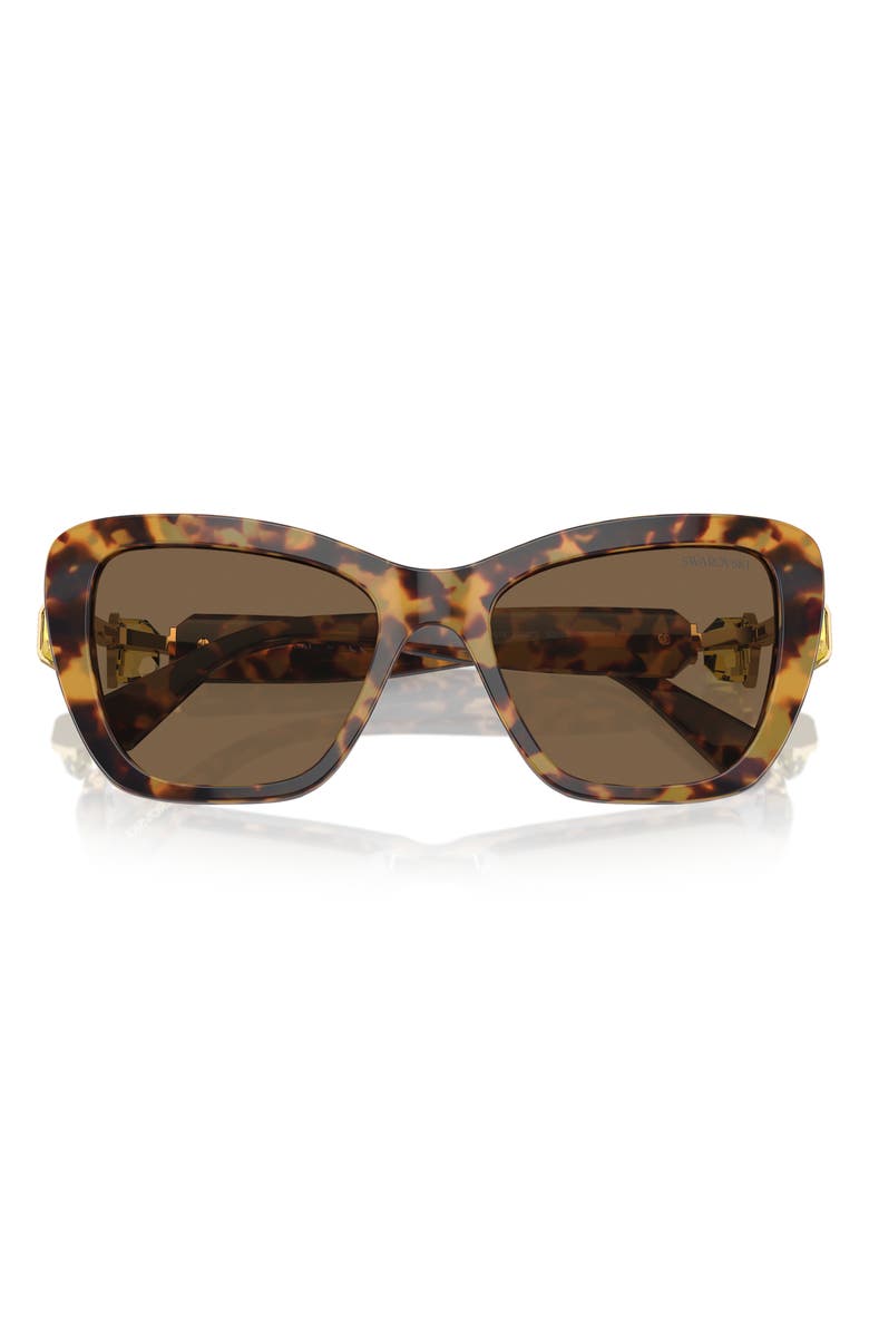 Swarovski 52mm Cat Eye Sunglasses, Alternate, color, Dark Brown