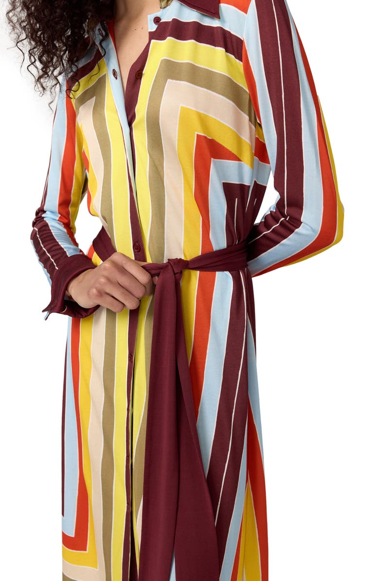 Diane von Furstenberg The Diane Stripe Long Sleeve Jersey Shirtdress, Alternate, color, Dorian Stripe Multi