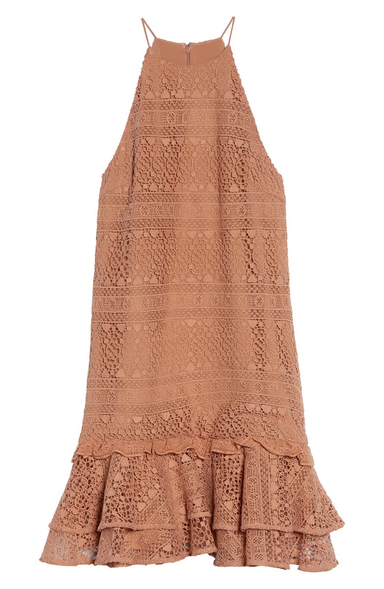 Cooper St . Elizabeth Lace Halter Dress, Alternate, color, Cafe Creme
