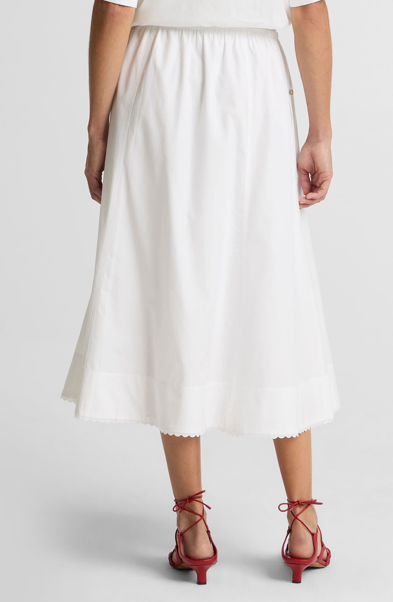 Scalloped Cotton Maxi Skirt - image 2
